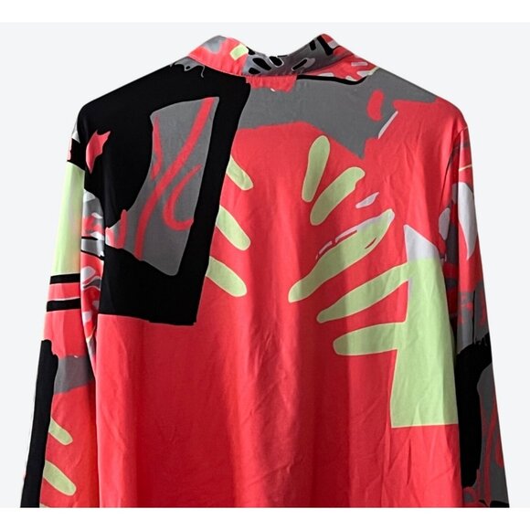 Jamie Sadock Simplicite Large Long Sleeve 1/4 Zip Active Golf Top Orange Black G - Picture 4 of 5